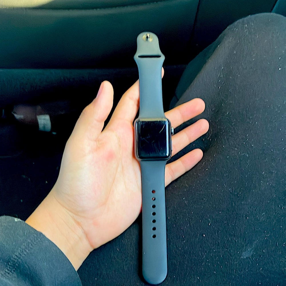 All black Series 3 apple watch. *charger included*
